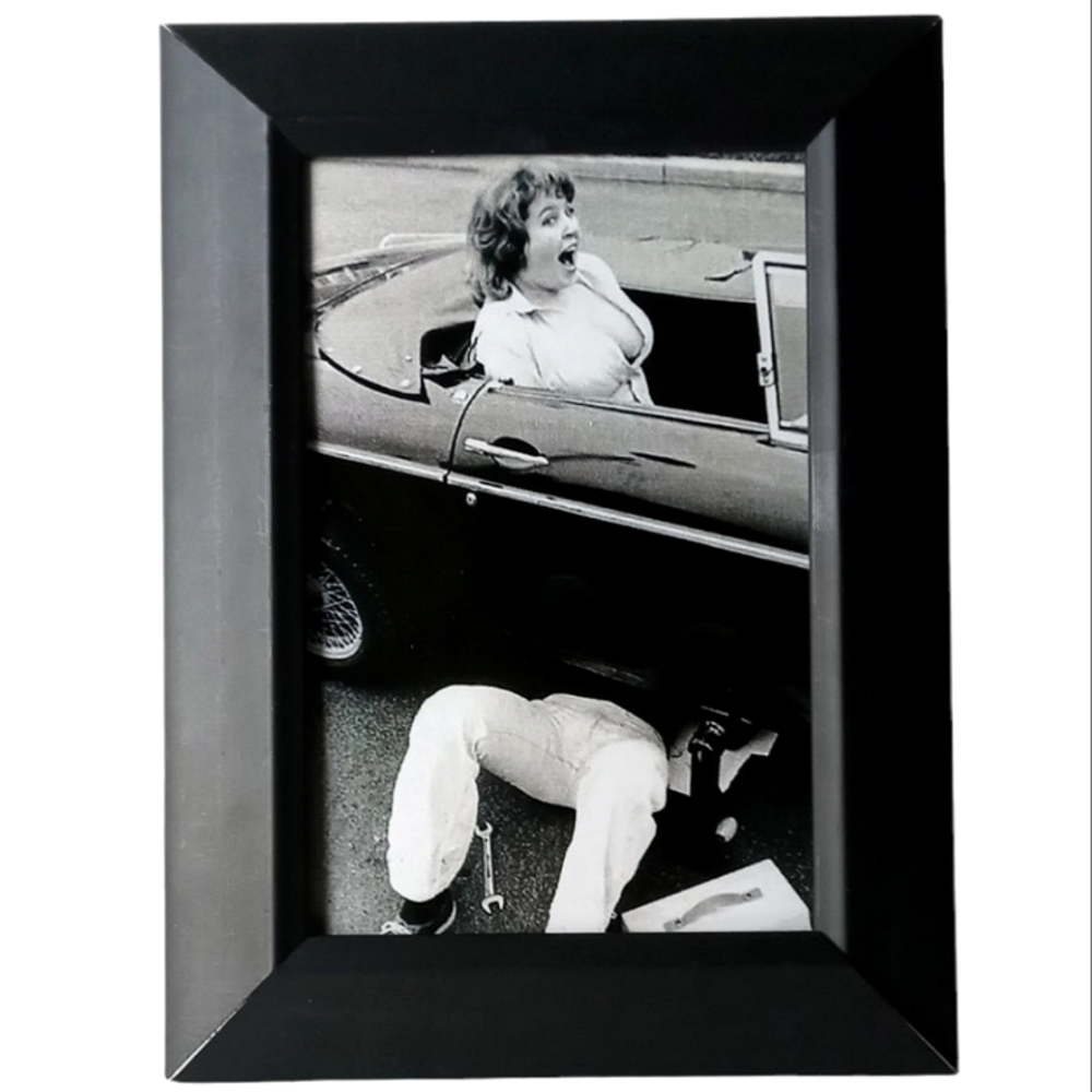 Retro man and woman funny inappropriate car home decor frame print hilarious art